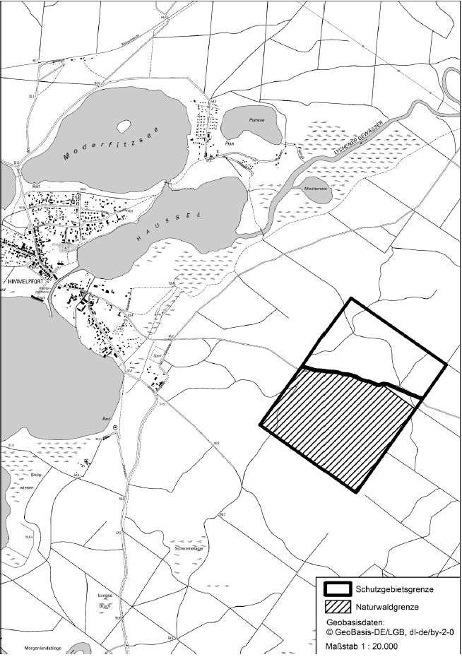 Kartenskizze zur Verordnung über den Schutzwald „Himmelpforter Heide“